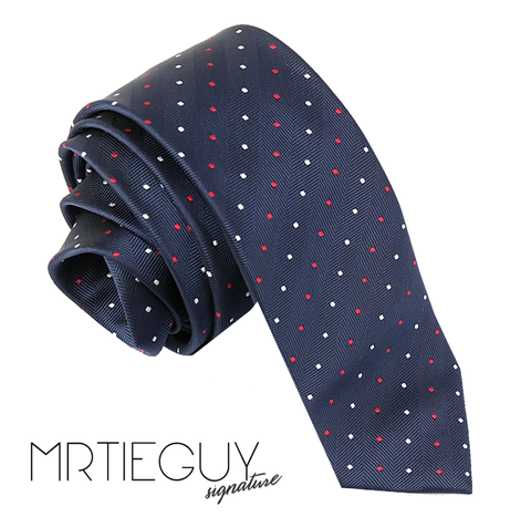 RED WHITE PIN DOT TIE - MR TIE GUY - For The Daring & Dapper™