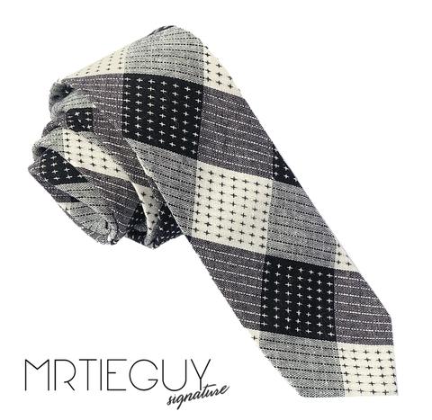 BLACK AND GREY CROSSHATCH - MR TIE GUY - For The Daring & Dapper™